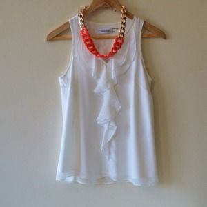 Calvin Klein Sleeveless Chiffon Work Blouse