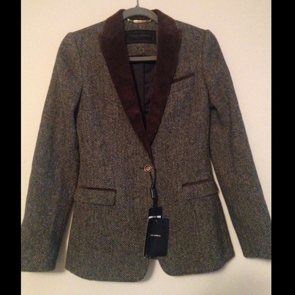 Dolce and Gabbana Brown Wool and Corduroy Blazer