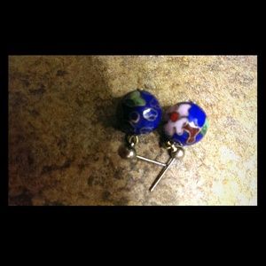 Dangling ball post earrings