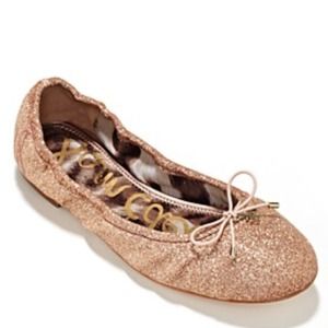 Rose gold glitter Sam Edelman flats!