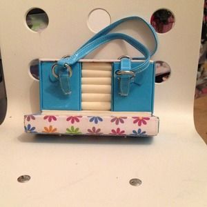 BUNDLE pink and brown tote and travel jewelry case