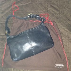 Black leather, coach anniv bag
