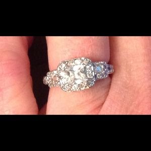 Diamonique Sterling Silver Ring sz. 5.5