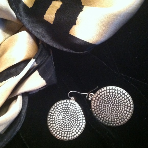 Silver Textured Earrings