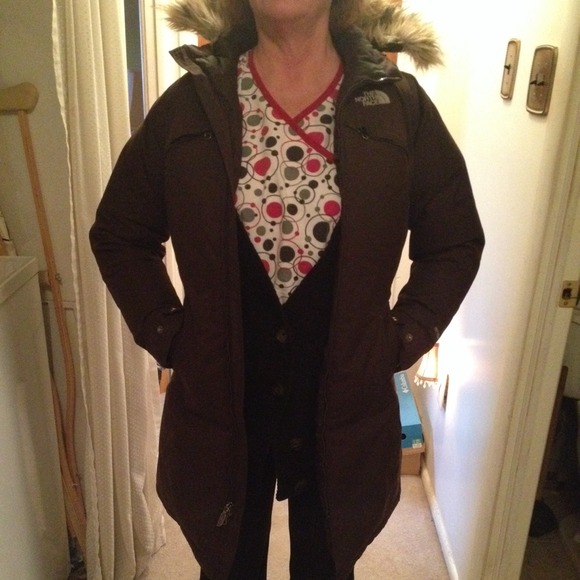 North face long heavy coat/jacket. Size small.