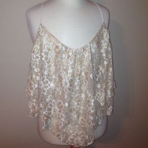 Gold lace top