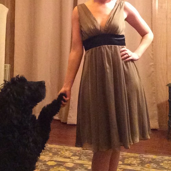 Hunter Green Chiffon Cocktail Dress - Picture 2 of 2