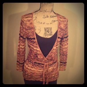 Multi colored wrap sweater