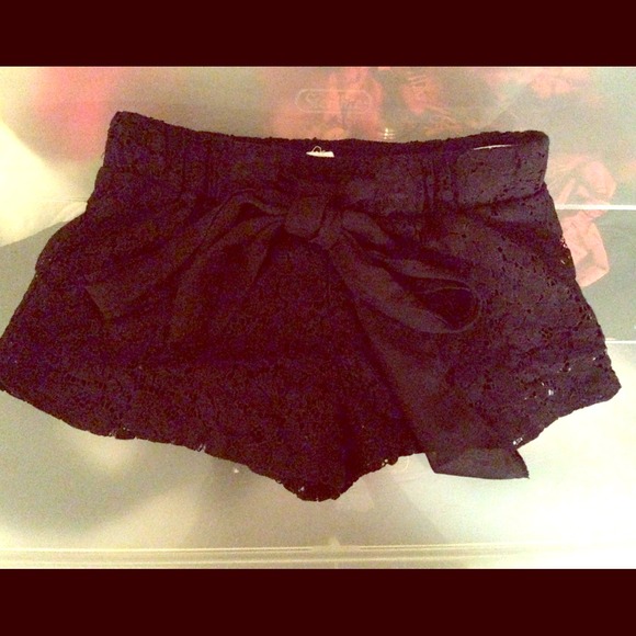Black lace shorts