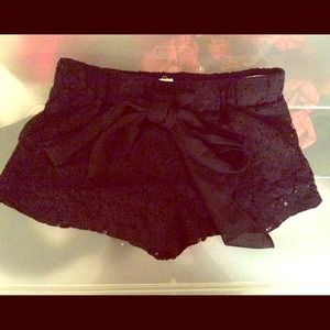Black lace shorts