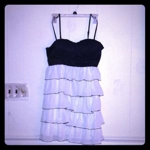 Black and white cocktail dress