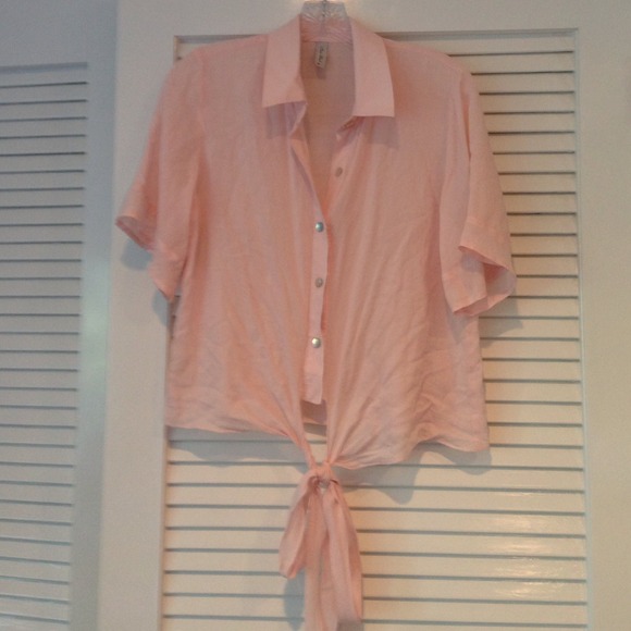 Pink button up top