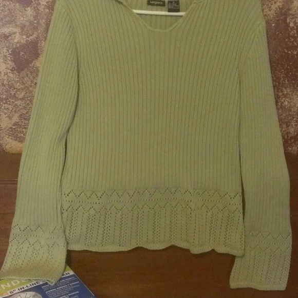 Green hooded sweater