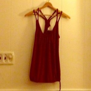 Maroon racer back tank