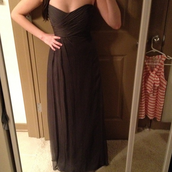 Charcoal gray Amsale floor length dress