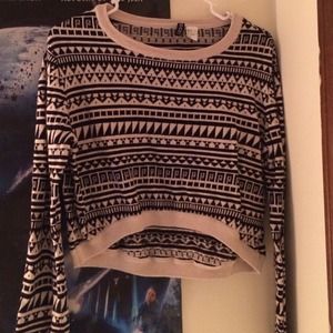 H&M Aztec Crop Sweater