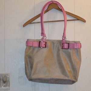 Faux suede handbag