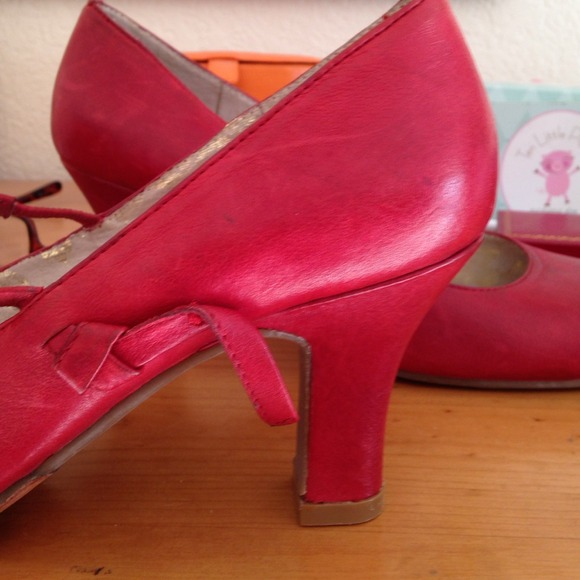 Red leather shoola heels - Picture 2 of 4