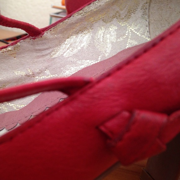 Red leather shoola heels - Picture 4 of 4