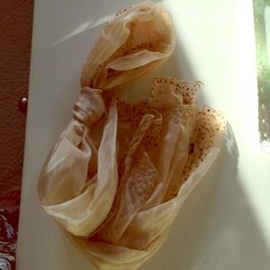 beaded gold color scarf