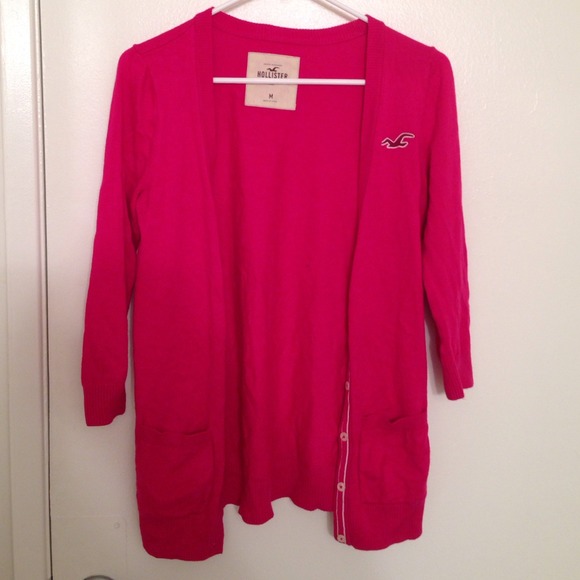 Magenta pink Hollister cardigan