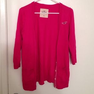Magenta pink Hollister cardigan