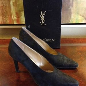 YSL black suede pumps