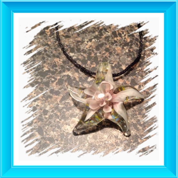 Lamp work glass star pendant🚫sold🚫