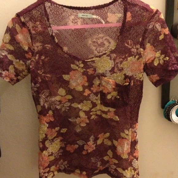 Kimchi Blue Urban Outfitters purple floral top