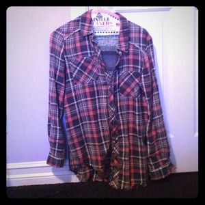 Free People plaid button up