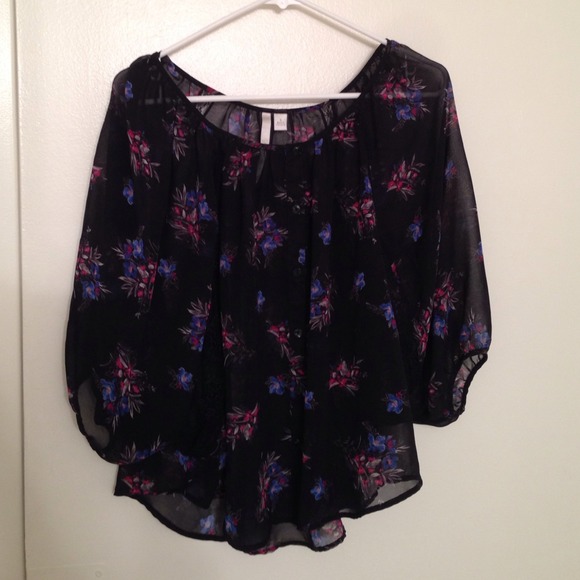 LC Lauren Conrad sheer black top