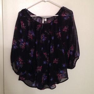 LC Lauren Conrad sheer black top