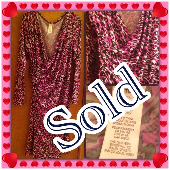 NEW Purple Animal Print Wrap Style Dress Size XL