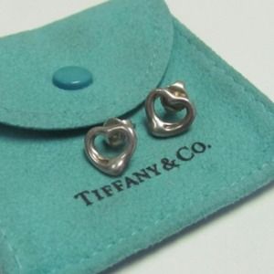 Authentic Tiffany & Company Silver Heart Earrings