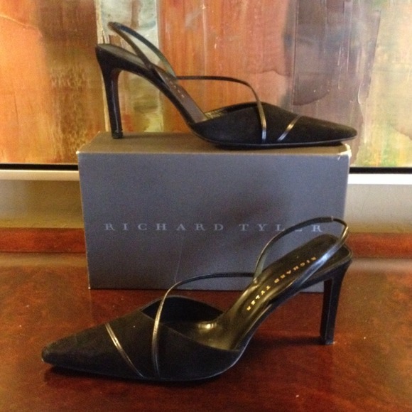 Black suede heels