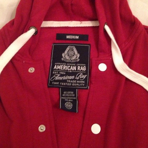 Red American Rag Button-Up Vest - Picture 2 of 3
