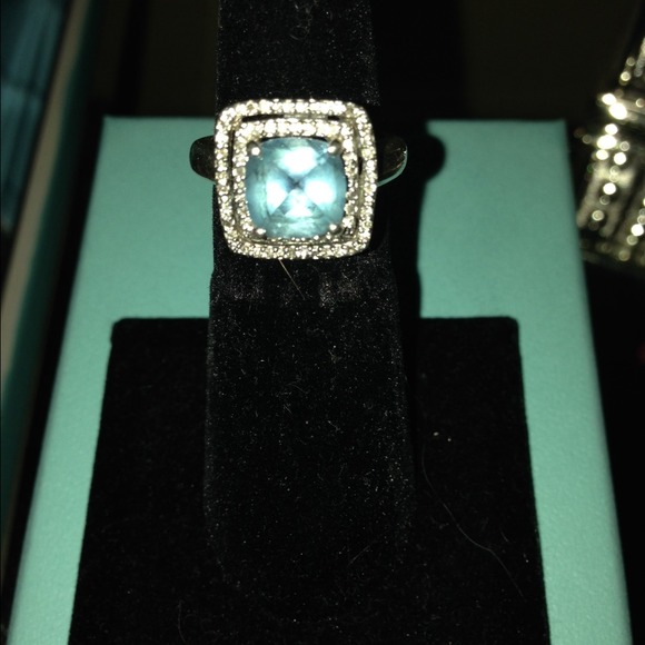 Blue topaz/ sterling silver ring