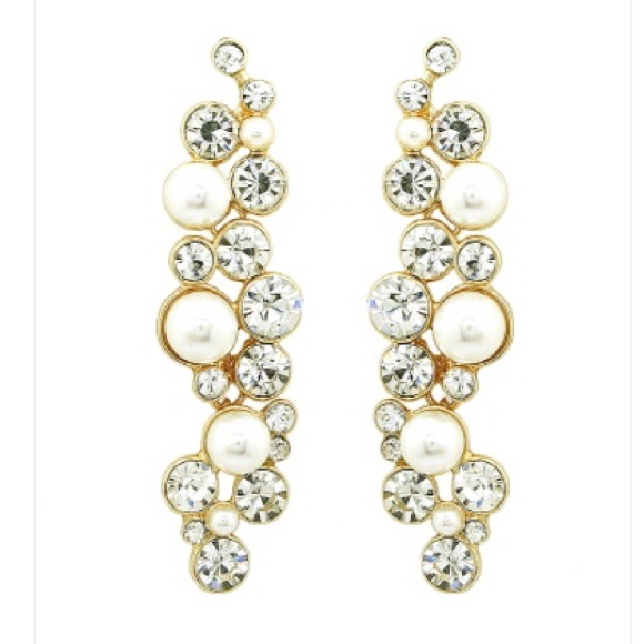 Diamond & Pearl Cascade Studs Earrings