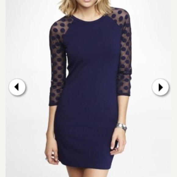 Dress Dotted Sleeve Express