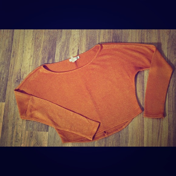 Orange long sleeve crop top