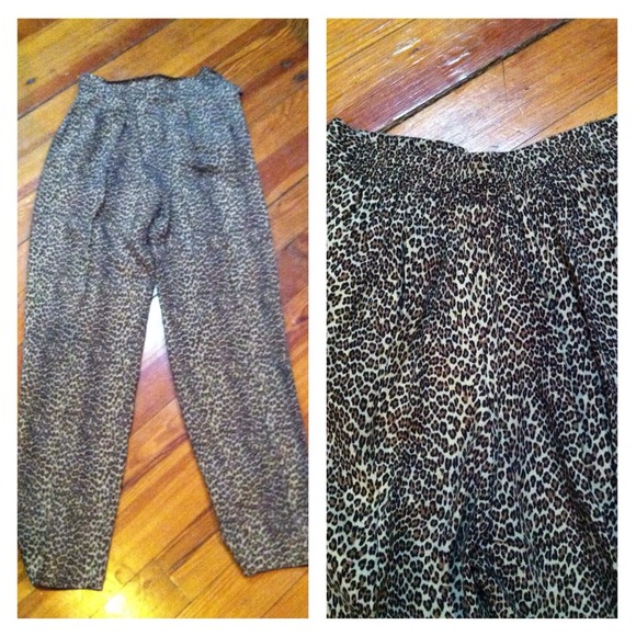 Vintage Leopard Print Summer Dress Pants - Picture 4 of 4