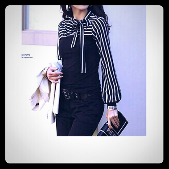 Chic black long sleeve top