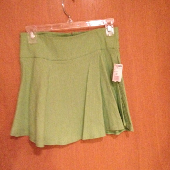 Lime green mini skirt