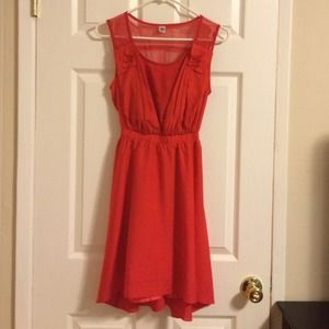 Blue jeans bar red dress