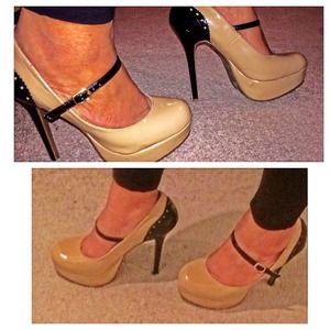 Nude & Black stilettos