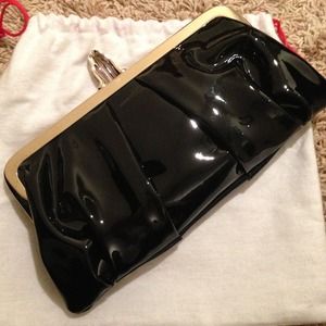 Authentic Louboutin patent black leather clutch 👛