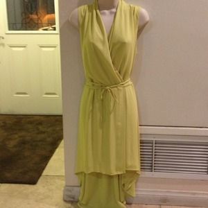 Faux Wrap Hi Low Dress