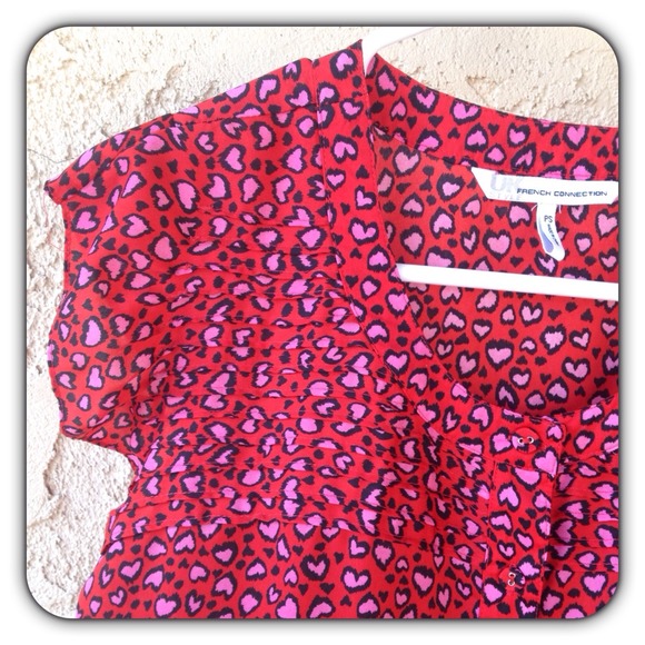 French Connection Tops - ❗️Bundled❗️{French Connection} Hearts Blouse
