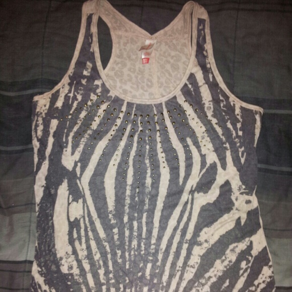 Tan and black tank top