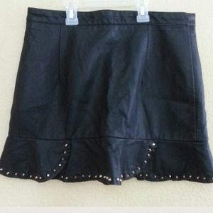 Vegan leather studded skirt